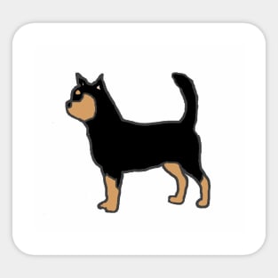 chihuahua black and tan silhouette Sticker